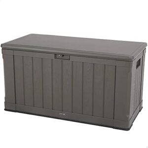 Lifetime 60089 Deck Storage Box, 116 gallon & EAST OAK Deck Box, 31 Gallon Indoor and Outdoor Storage Box, Outdoor Toys, Gardening Tools, Sports Equipment, Waterproof and UV Resistant Resin, Grey