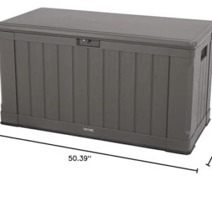 Lifetime 60089 Deck Storage Box, 116 gallon & EAST OAK Deck Box, 31 Gallon Indoor and Outdoor Storage Box, Outdoor Toys, Gardening Tools, Sports Equipment, Waterproof and UV Resistant Resin, Grey