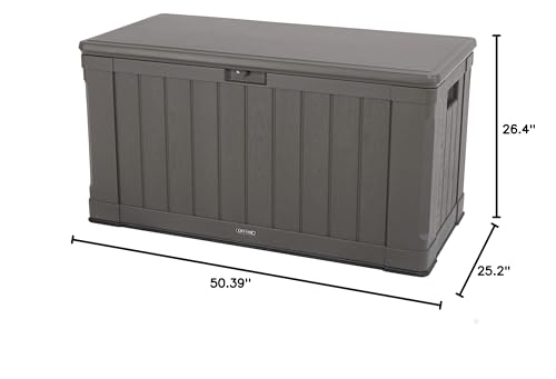 Lifetime 60089 Deck Storage Box, 116 gallon & EAST OAK Deck Box, 31 Gallon Indoor and Outdoor Storage Box, Outdoor Toys, Gardening Tools, Sports Equipment, Waterproof and UV Resistant Resin, Grey