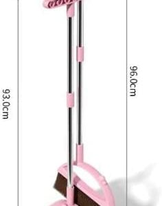 Cute Duck Cleaning Broom and Dustpan Set with Long Handle Stand Up Broom and Dustpan for Home Kitchen Room Office, Outdoor Indoor (Pink)