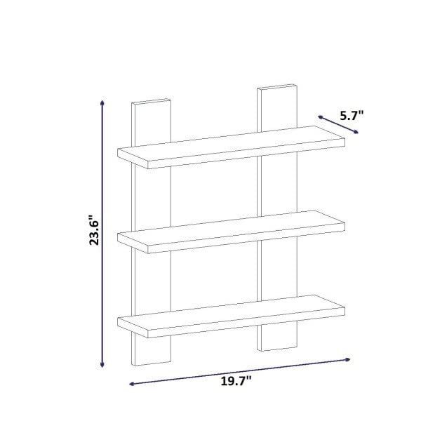 Harris Floating Wall Shelf, Modern Wall Shelves, Wall Shelving, Floating Bookshelf, Wall Mounted Shelves, Space Saving Furniture (White)