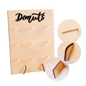 DODXIAOBEUL 2 Pcs Wood Donut Wall Display Stand Reusable Rustic Doughnut Board Holder Donut Party Supplies for Wedding Birthday Family Party festival Table Decor