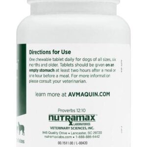 Nutramax Laboratories Avmaquin Sulforaphane Producing Supplement for Dogs, 45 Chewable Tablets