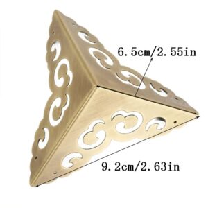 Furniture Corner Protector Antique Brass Triangle Edge Decorative Metal Corner Guard glrovazas 4Pcs for Storage Box Jewelry Case Cabinet Coffee Table Wooden Chest