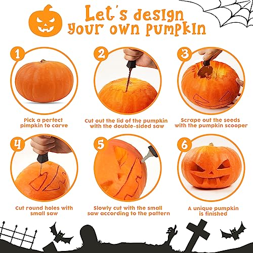 Halloween Pumpkin Carving Kit Tools - 9 PCS Premium Stainless Steel Pumpkin Knives Set Heavy Duty Carving Tools for Halloween Decorations, TAVOLOZZA