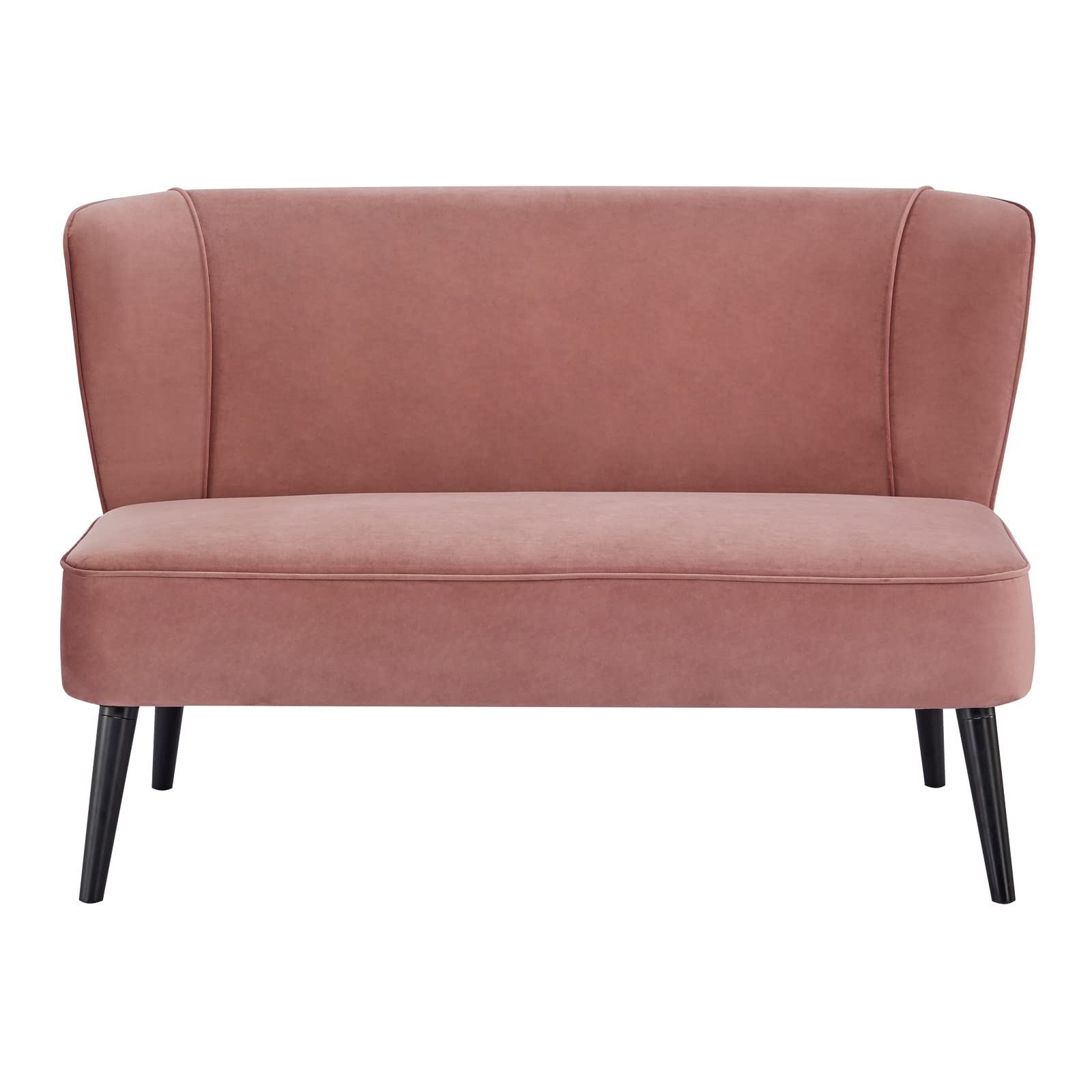 Artdeco Home Loveseat Sofa for Living Room with Plush Foam-Filled Velvet Couch Upholstery 2-Seater Mid Century Modern Sofa Crafted from Solid Wood (Velvet Blush)