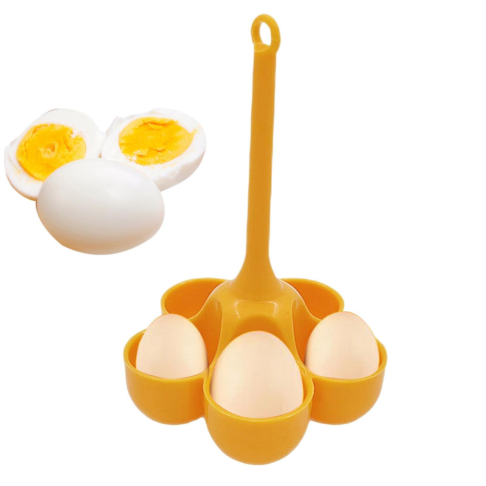 Egg Boiler Holder, Silicone Egg Poaching Cups, Heatproof Cooker Silicone Egg Steamer Tray, Kitchen Gadget Egg Poaching Boiling Cooker Rack for Steamer, 5 Grids