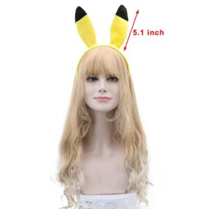 HODRME Yellow Cartoon Ears Headband-Halloween Christmas Festival Theme Party Anime Cosplay Costume Headbands