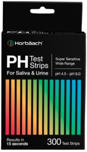 horbäach ph test strips for urine and saliva testing | for women and men | 300 count