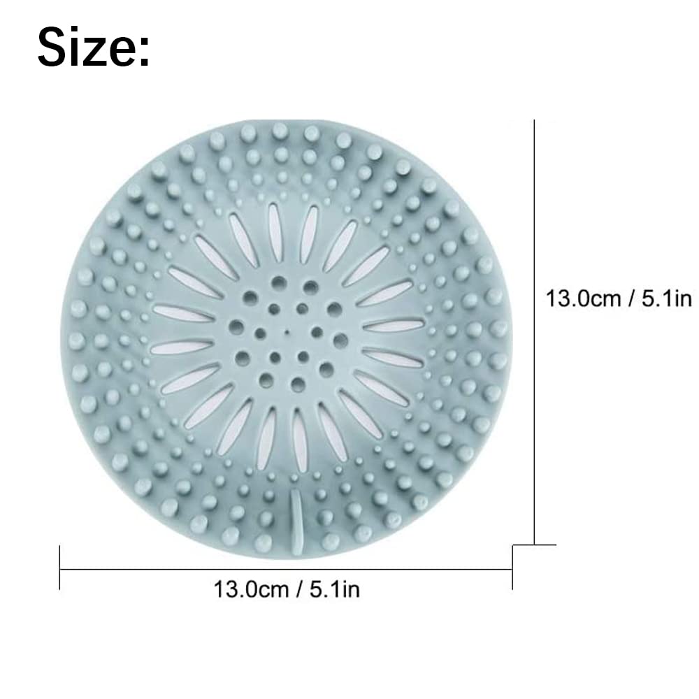 NADUSEP Drain Hair Catcher, Durable Silicone Hair Stopper for Shower Drain Cover Bathroom Tub, Drain Strainer to Catch Hair Easy to Install and Clean Suit for Bathtub Kitchen Sink Shower Floor, 4Pcs