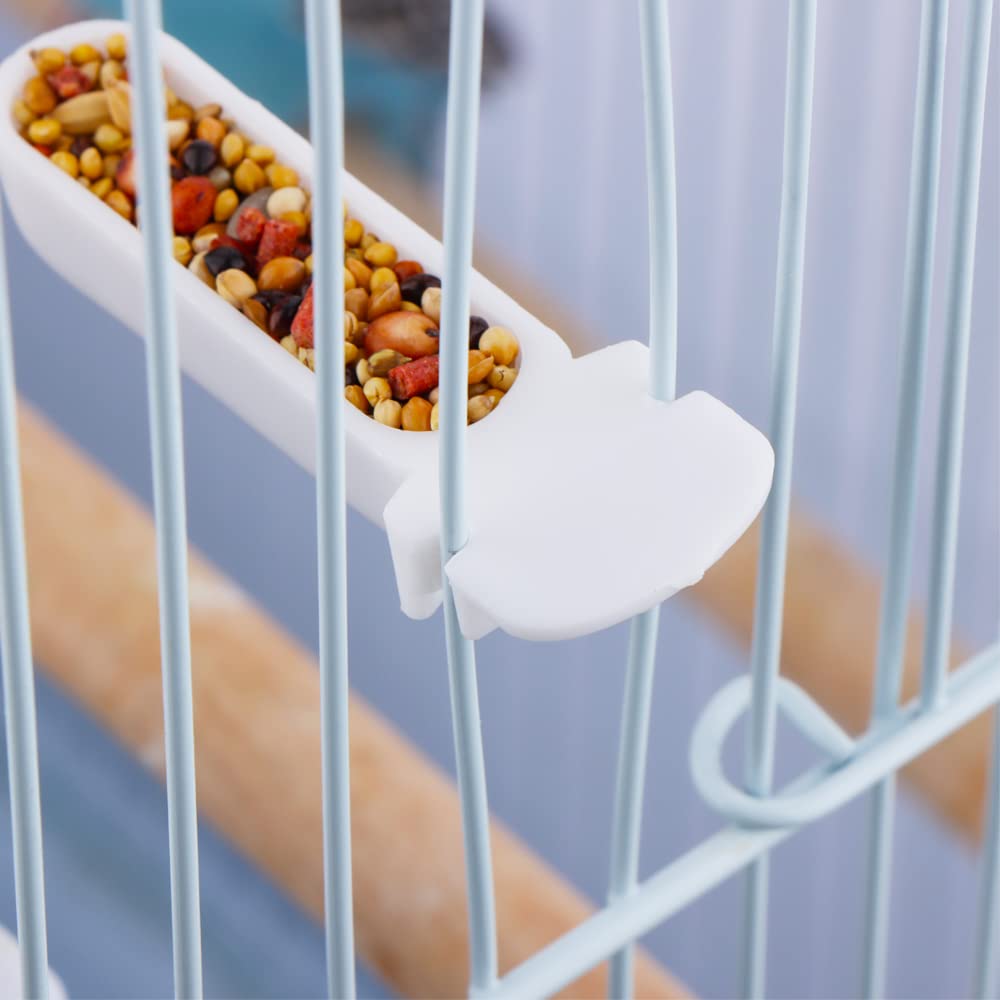 9 Pack Small Bird Plastic Food Cup Convenient Hanging Food Feeder Box for Canary Finch Small Size Bird