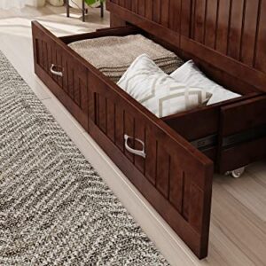 AFI Southampton Full Murphy Bed Chest with Mattress, Storage, and Built-in Charger in Walnut