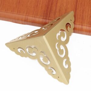 Furniture Corner Protector Antique Brass Triangle Edge Decorative Metal Corner Guard glrovazas 4Pcs for Storage Box Jewelry Case Cabinet Coffee Table Wooden Chest