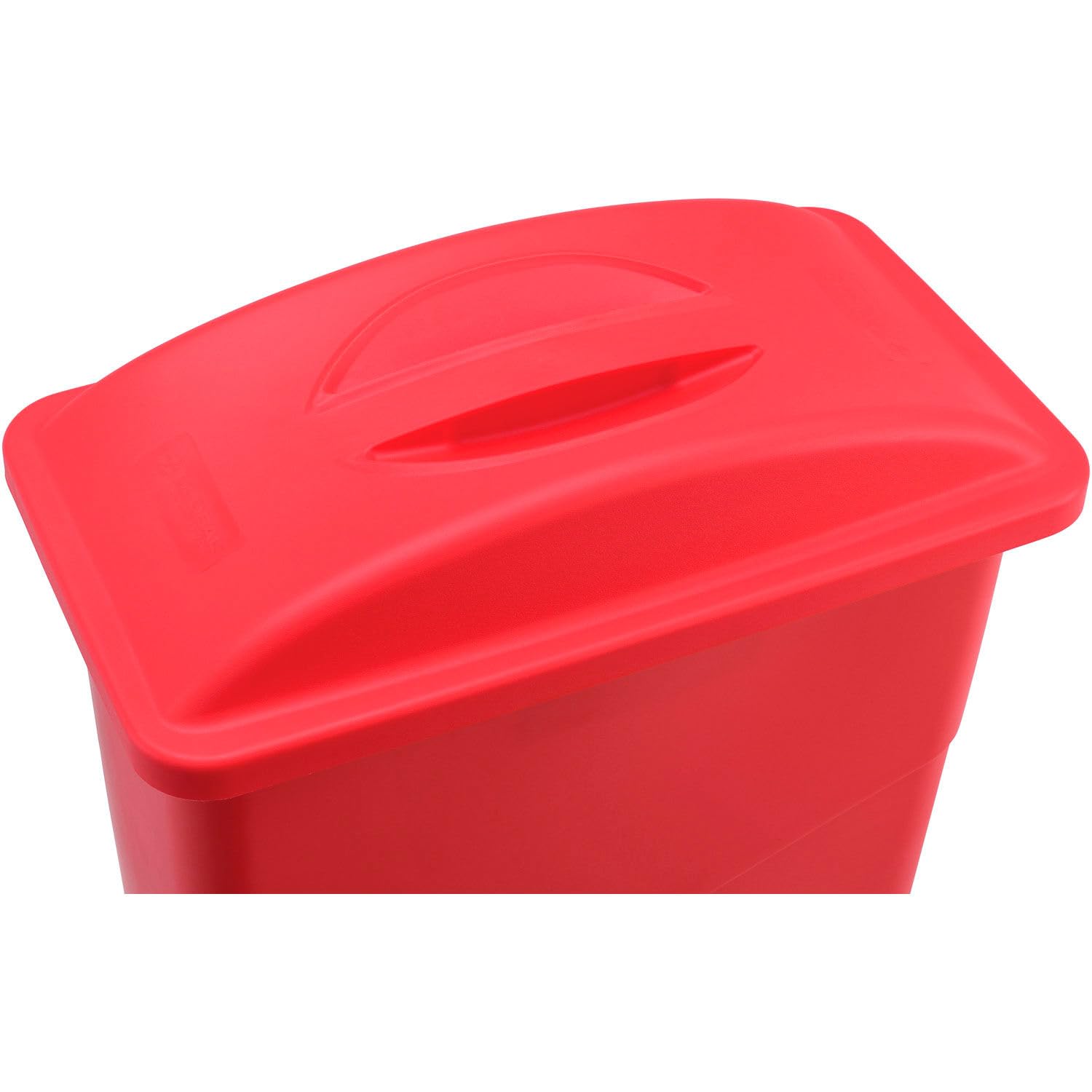 Global Industrial Solid Lid w/Handle for 23 Gallon Slim Trash Can, Red