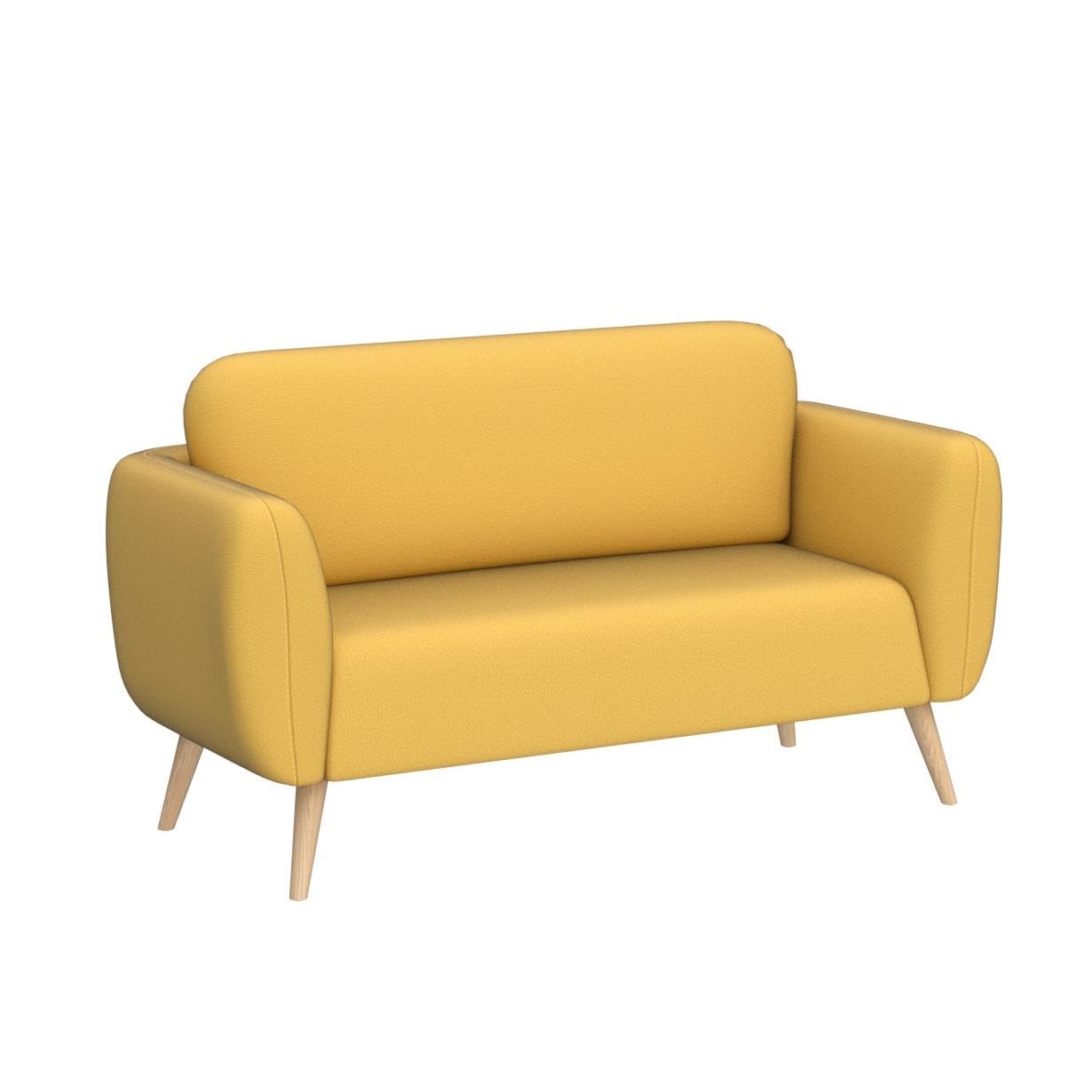 Artdeco Home Loveseat Sofa 58" W Upholstered Fabric Modern Design Small Couch for Small Space, Living Room, Apartment (Polyester, Mustard)