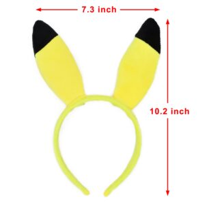 HODRME Yellow Cartoon Ears Headband-Halloween Christmas Festival Theme Party Anime Cosplay Costume Headbands