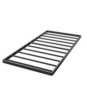 aardhen twin 2 inch box spring & bed slat replacement/metal frame with steel slats/quick lock bunkie board/easy assembly