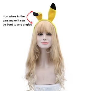 HODRME Yellow Cartoon Ears Headband-Halloween Christmas Festival Theme Party Anime Cosplay Costume Headbands