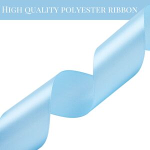 Clmentp 25 Yard Ribbon for Gift Wrapping Crafts Wedding Decoration Bouquets Party Arrangement (1 1/2 inch X 25 Yards, Sky Blue)