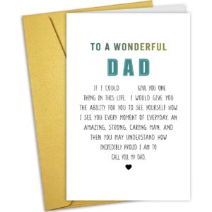 Nchigedy Dad Meaningful Birthday Card, Special Birthday Gift for Dad, Sweet Fathers Day Card from Daughter Son, to A Wonderful Dad.