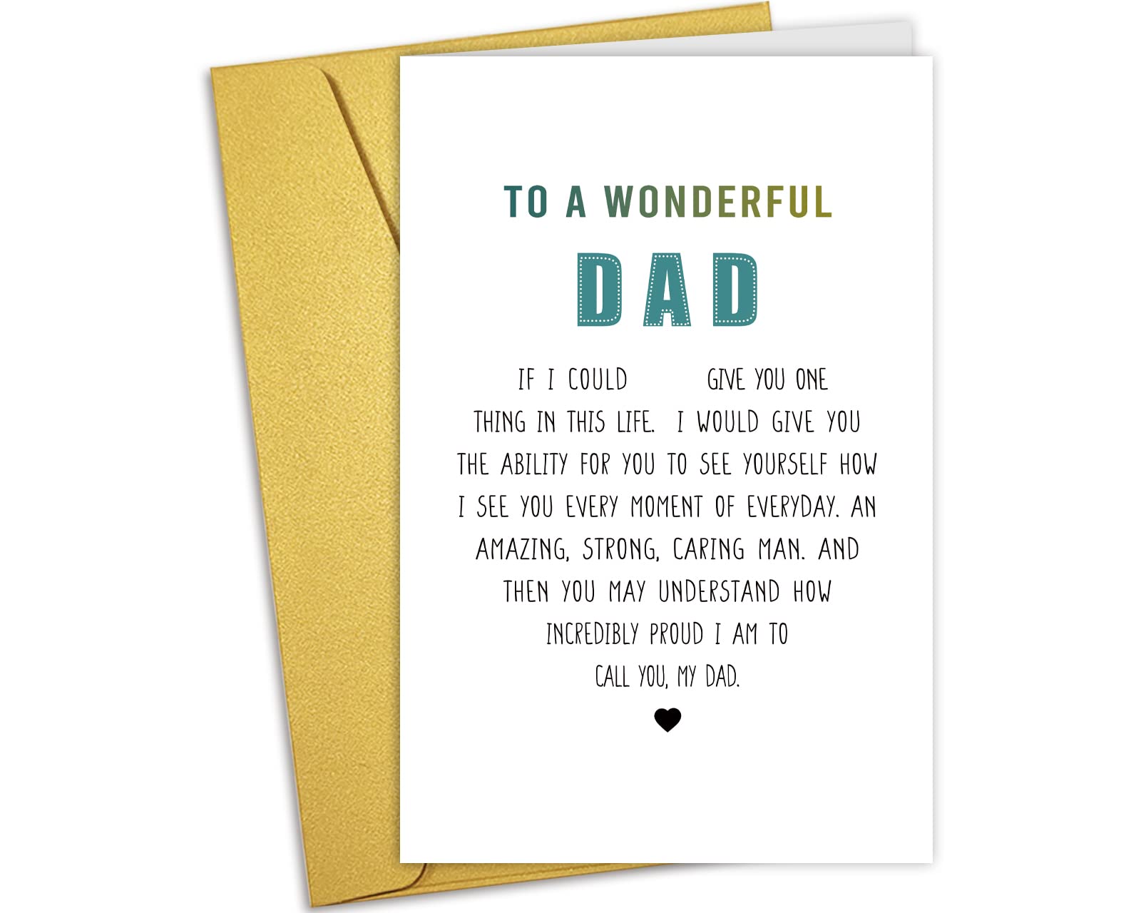 Nchigedy Dad Meaningful Birthday Card, Special Birthday Gift for Dad, Sweet Fathers Day Card from Daughter Son, to A Wonderful Dad.