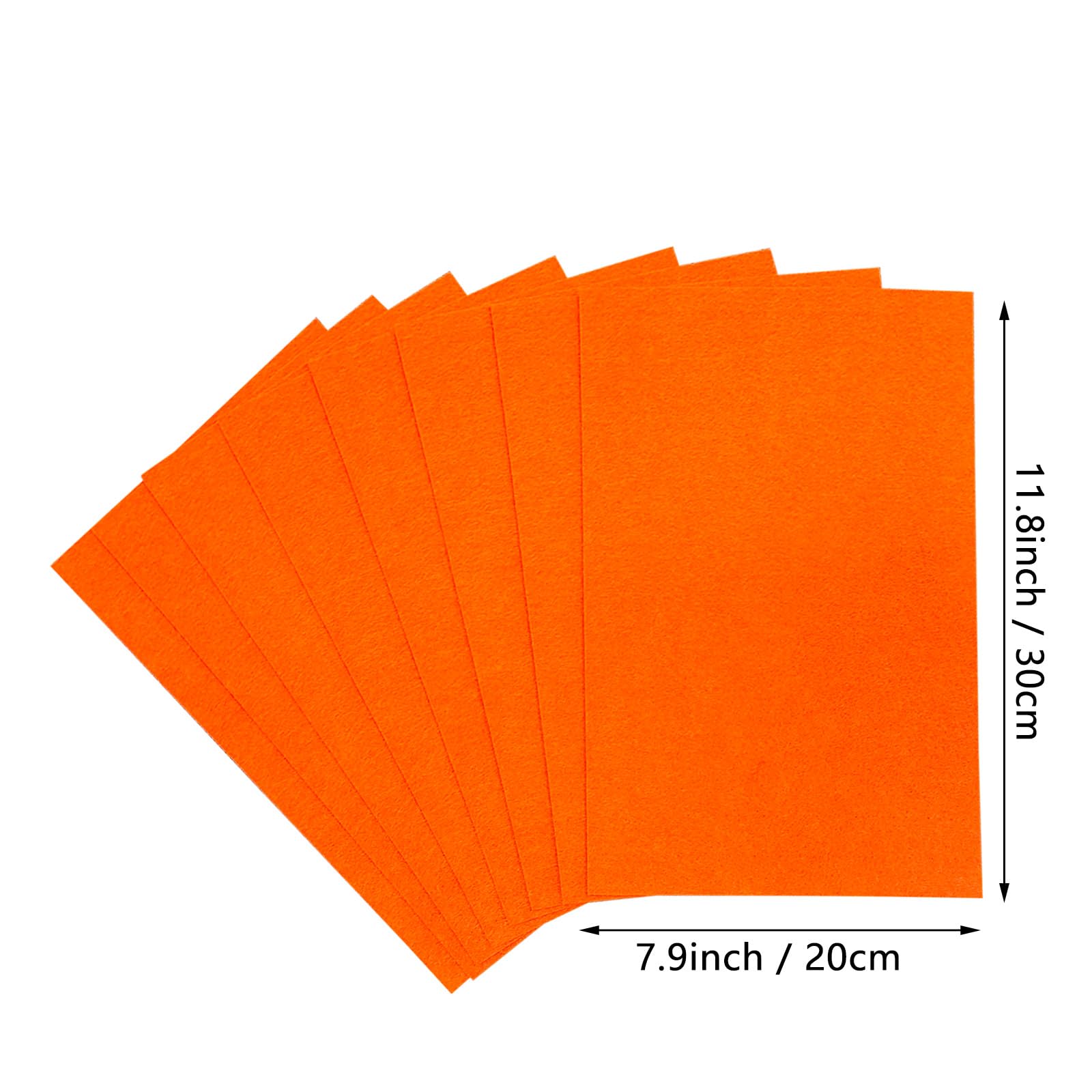 Jtnohx Stiff Felt, 2mm Thick Felt Sheets for Crafts, 8"x12" Hard Felt Fabric Squares 8Pcs for DIY Projects (Orange)