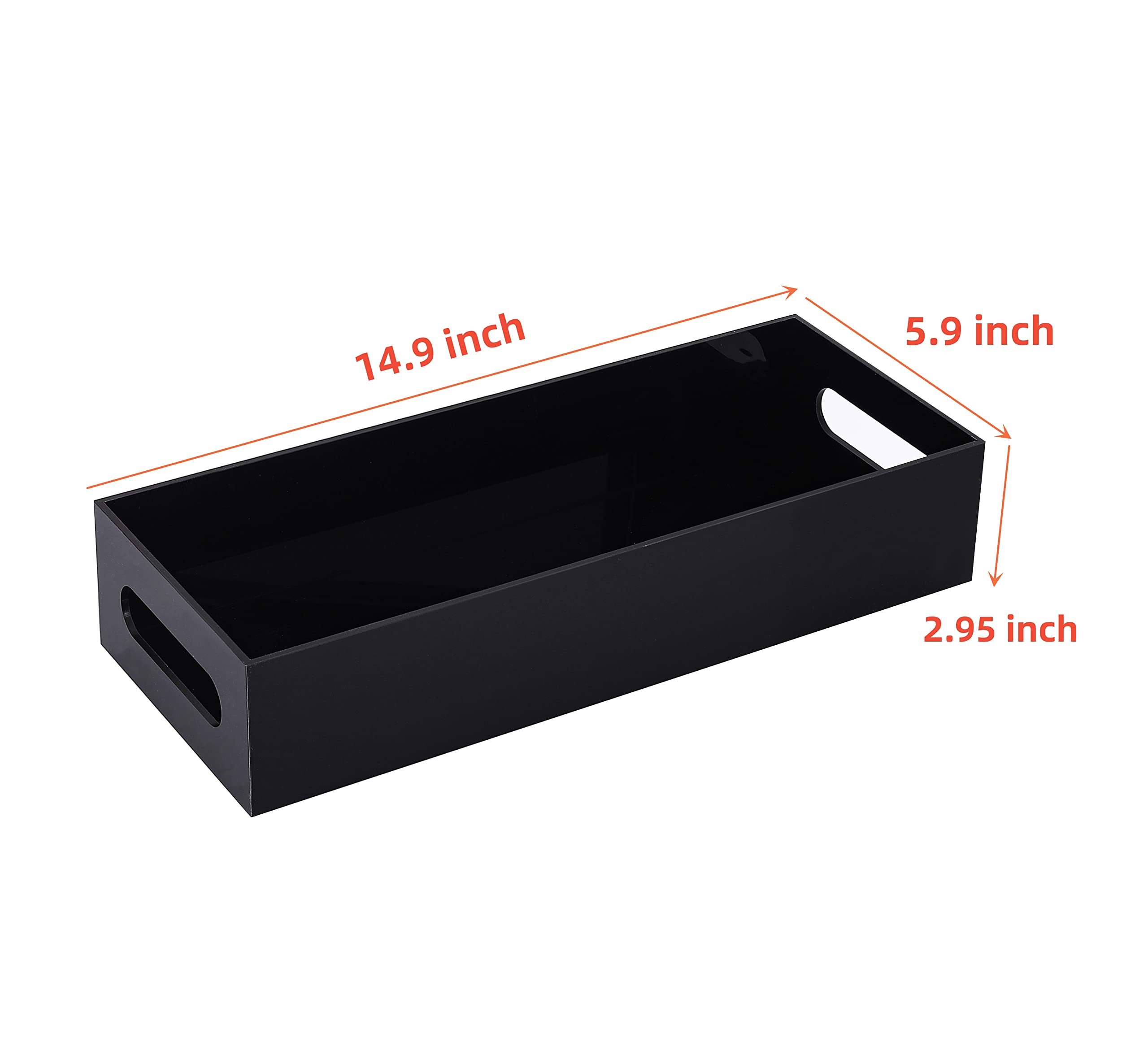 IEEK Toilet Paper Holder with Storage Acrylic Toilet Basket,Modern Toilet Tank Tray with Non-Slip Mat,Basket for Toilet Tank Top Black Decor for Bathroom,Vanity, Bedroom,Entryway,Living Room