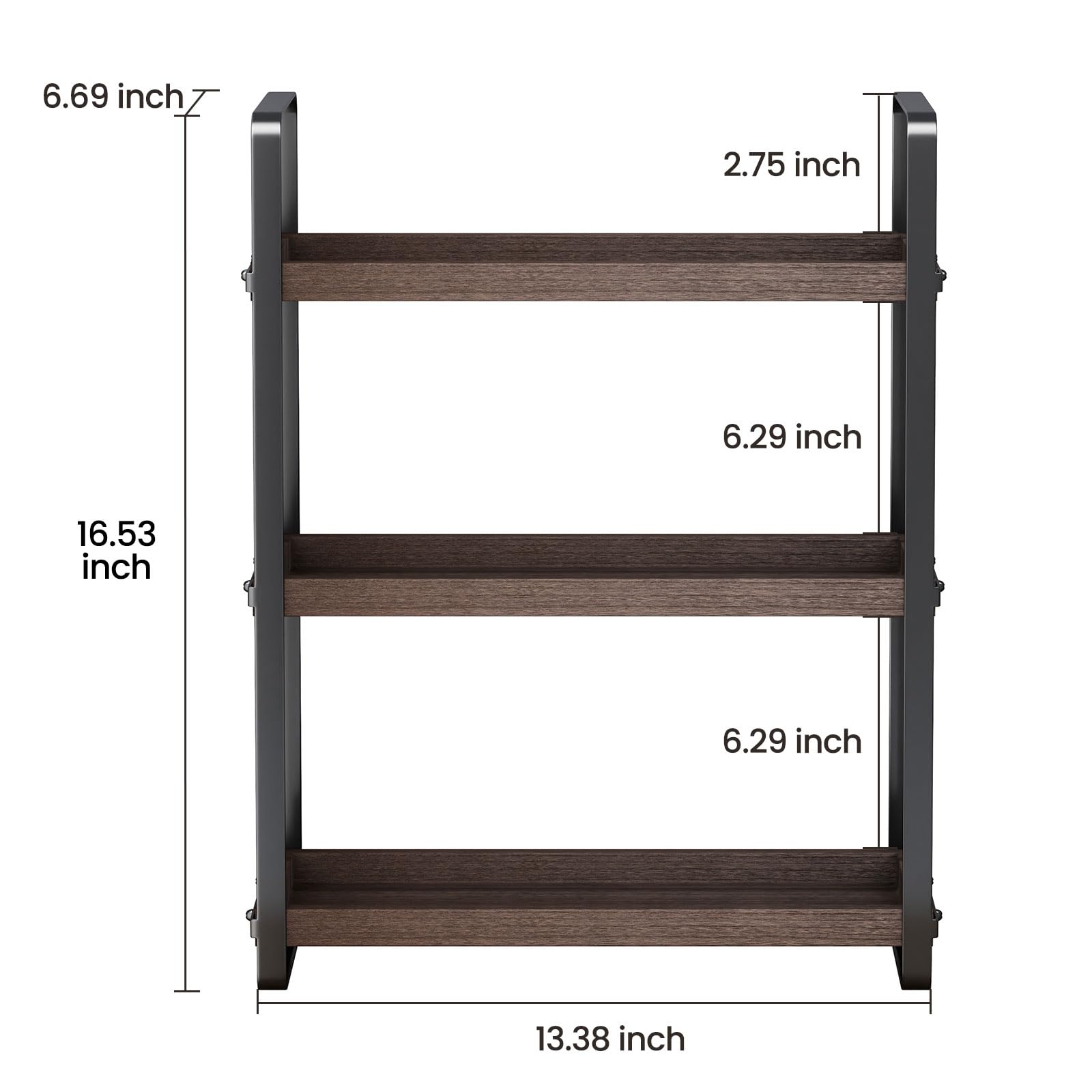 HNRLOY Bathroom Countertop Tray,Cosmetic Tray,Bathroom Organizer,Bathroom Counter Stand,Countertop Organizer,Countertop Storage Shelf (Brown 3 Tier)