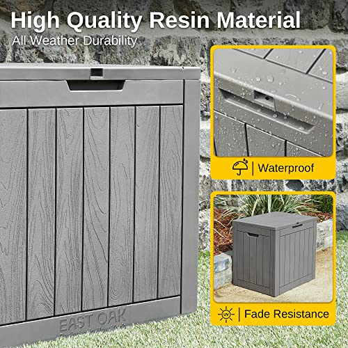 Lifetime 60089 Deck Storage Box, 116 gallon & EAST OAK Deck Box, 31 Gallon Indoor and Outdoor Storage Box, Outdoor Toys, Gardening Tools, Sports Equipment, Waterproof and UV Resistant Resin, Grey