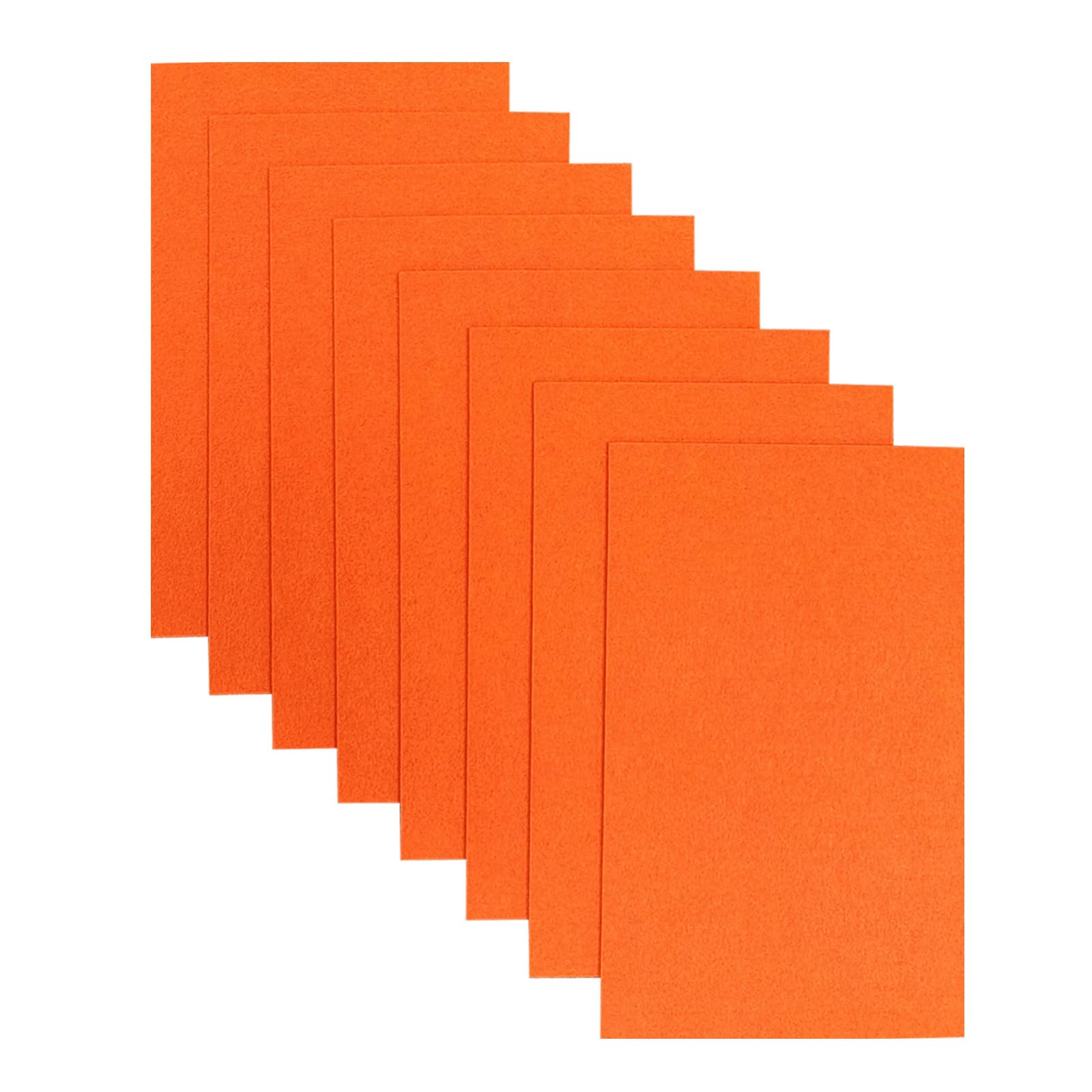 Jtnohx Stiff Felt, 2mm Thick Felt Sheets for Crafts, 8"x12" Hard Felt Fabric Squares 8Pcs for DIY Projects (Orange)