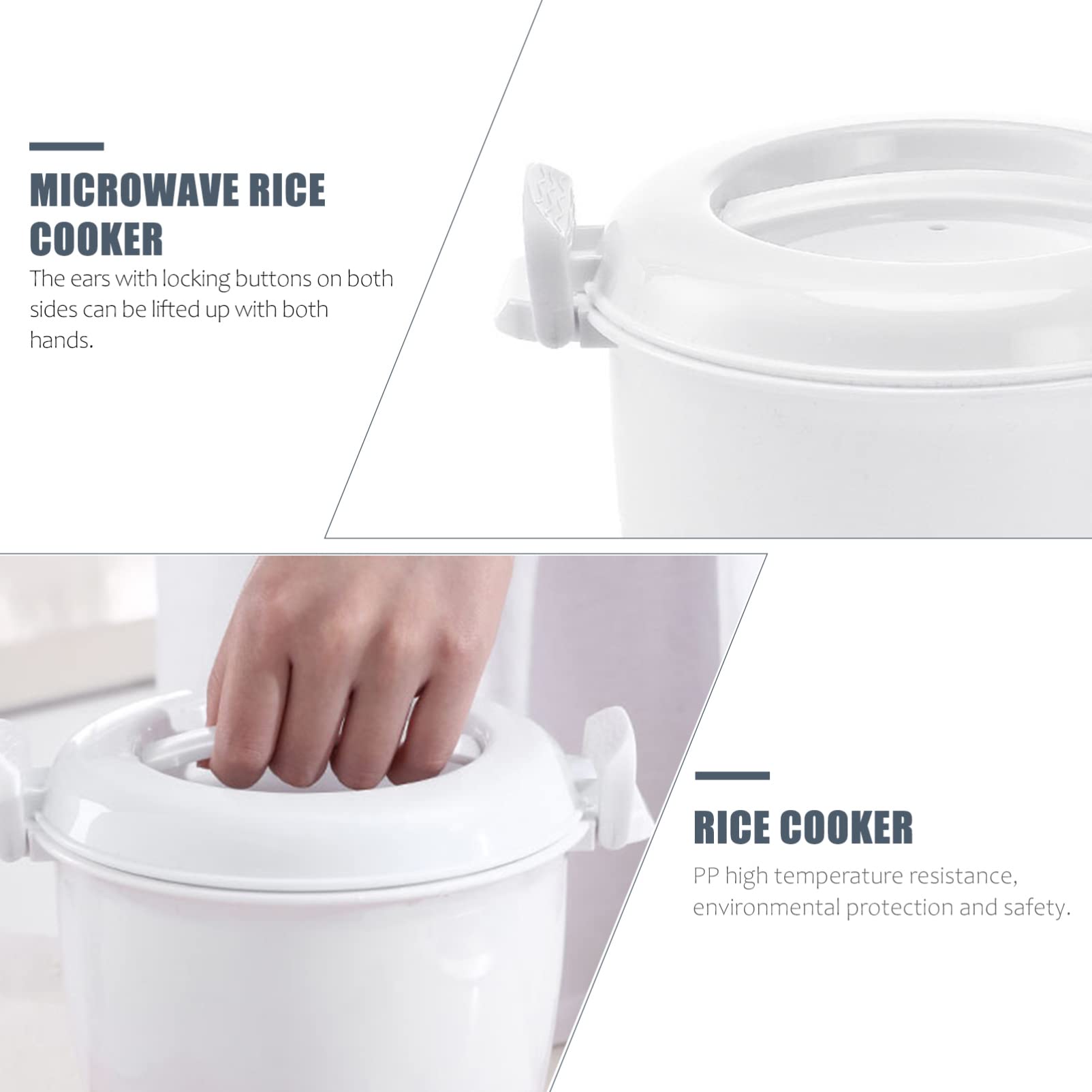 Microwave Rice Cooker Lid Spoon Multifunctional Microwave Steamer Rice Pasta Vegetables Non stick Home Meal Prep