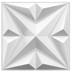 mix3d decorative 3d wall panels star textured pvc wall panels for interior wall decor, 12''x12'' white pack of 33 tiles cover 32 sq. ft