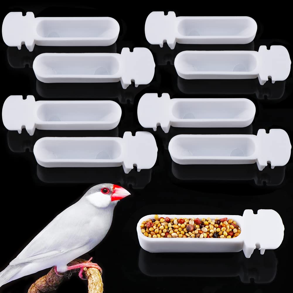 9 Pack Small Bird Plastic Food Cup Convenient Hanging Food Feeder Box for Canary Finch Small Size Bird