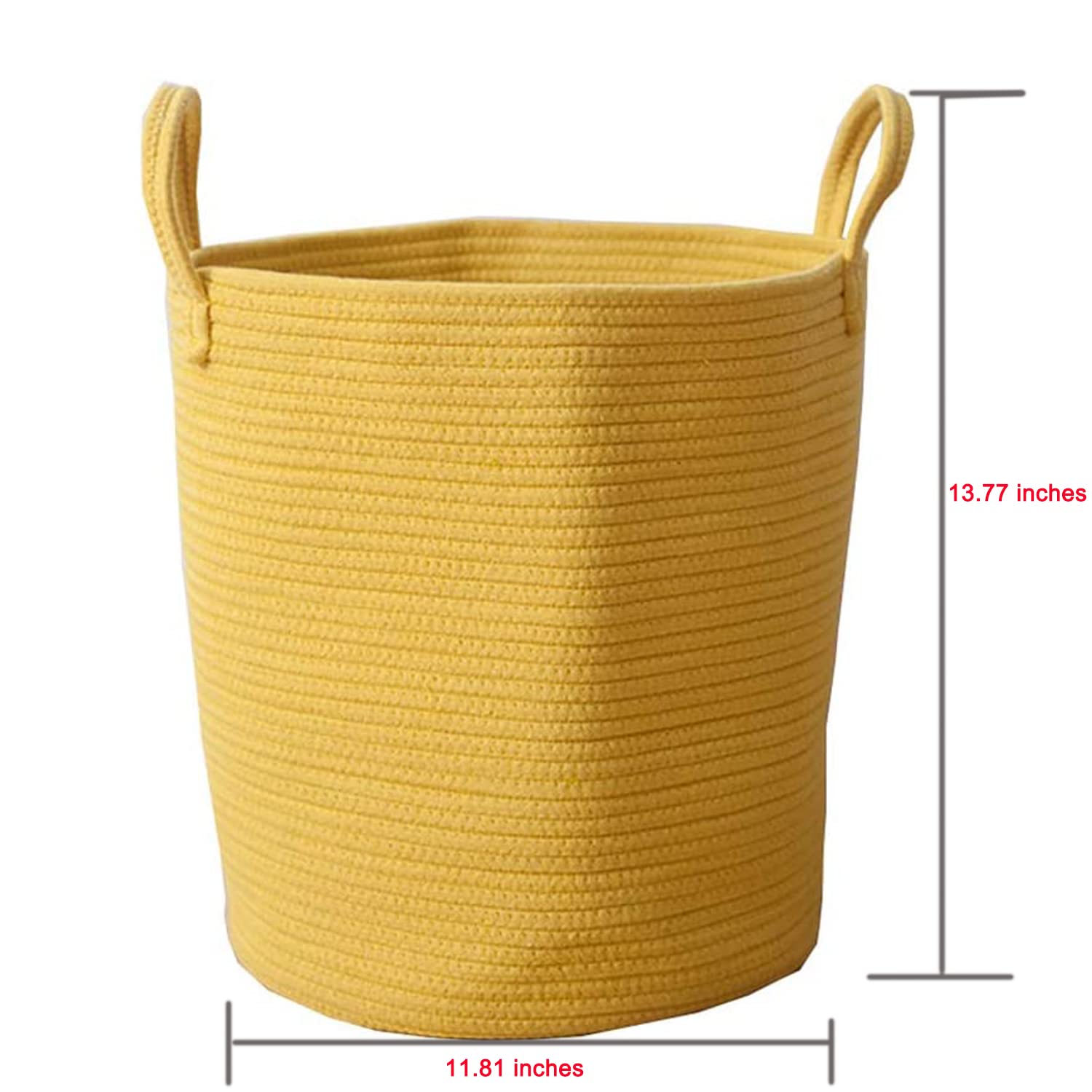 2PCS Laundry Baskets Cotton Rope Woven Storage Baskets Nursery Bins Boxes with Strong Handles Nursery Laundry Basket Kids Toy Hamper Collapsible Laundry Basket