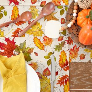 GEEORY Fall Placemats, 12x18 Inch Set of 4 Maple Leaves Hollow Out Table Decor for Kitchen Dining, Indoor & Outdoor Dinner Party (Orange) GP092-18