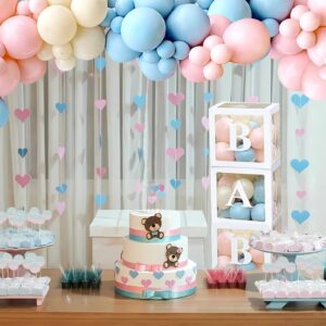 DIY Gender Reveal Party Decorations - 176pcs Pink and Blue Balloons Arch Kit, Baby Box with Letters(BABY) for Baby Gender Reveal Decor Party Supplies Boy or Girl Baby Shower Revelacion Genero Backdrop