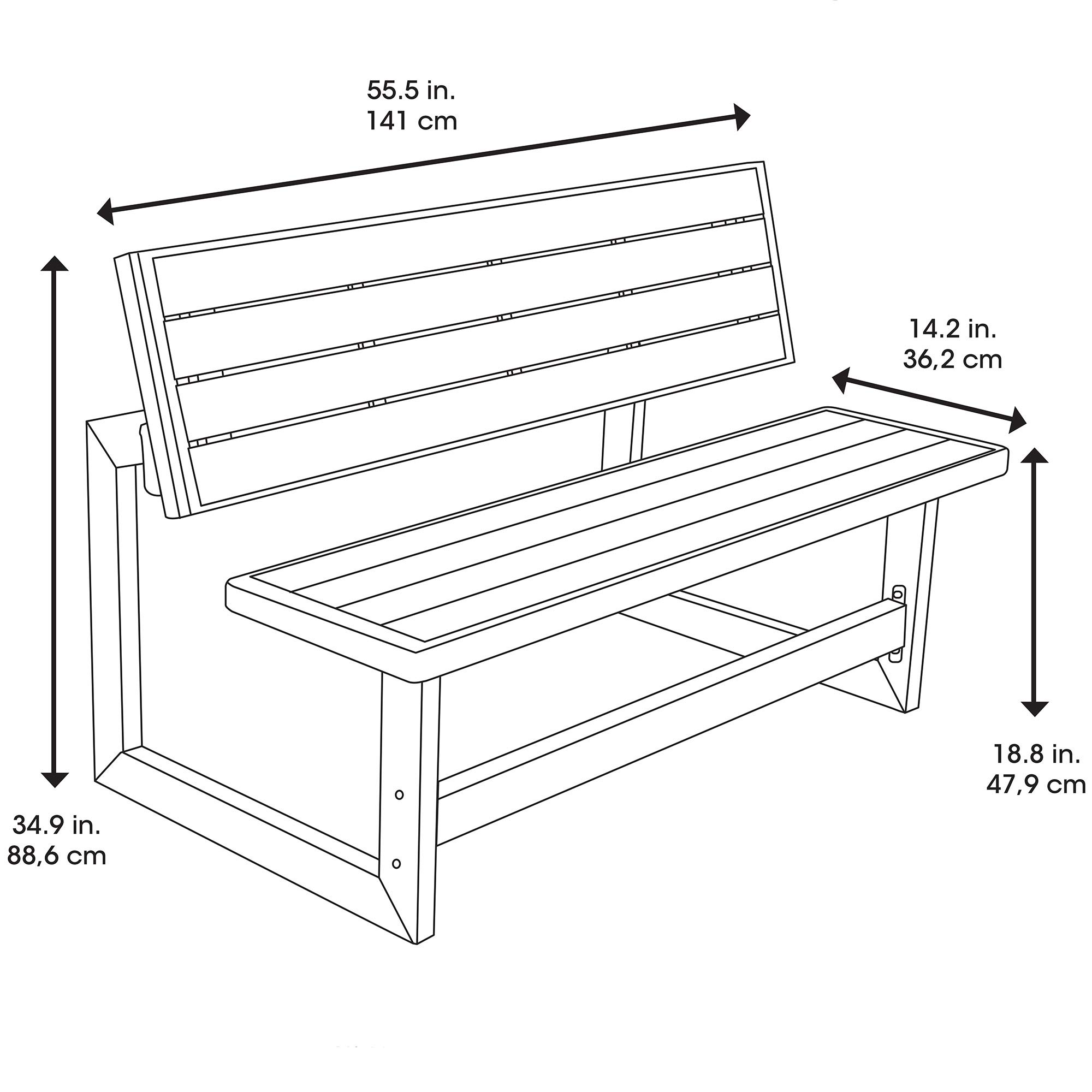 Lifetime 60054 Convertible Bench / Table, Faux Wood Construction and Lifetime 60139 Outdoor Convertible Bench, 55 Inch, Mocha Brown