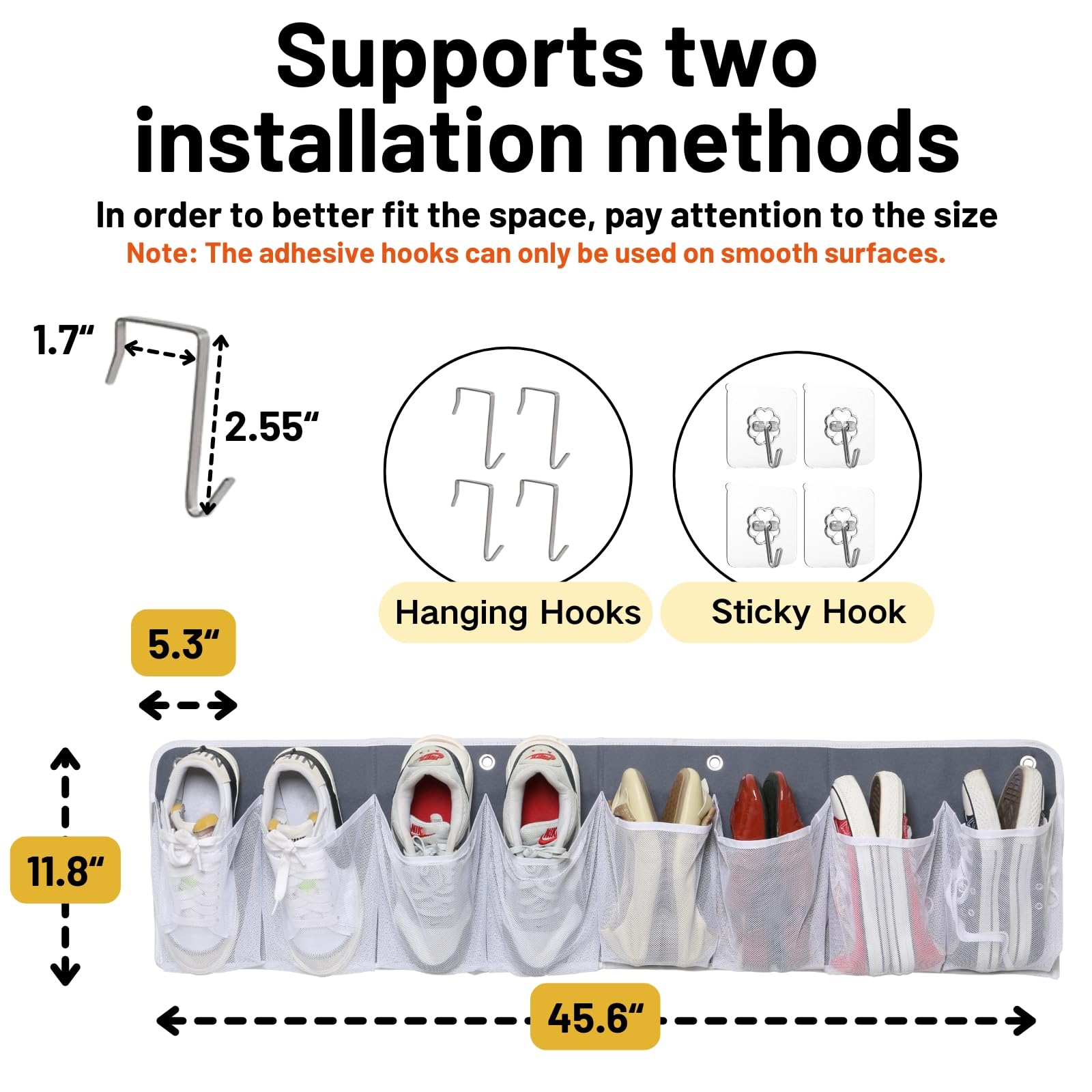 RV Shoe Storage for Bedside - 16 Extra Large Pocket Wall Mounted Entryway Shoes Rack, Bed Hanging Pocket Organizer, Bedside Caddy for Shoes and Tool Accessories,RV & Camper Essentials 2 Pack