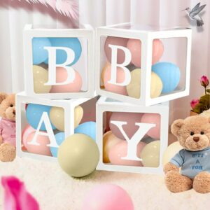 DIY Gender Reveal Party Decorations - 176pcs Pink and Blue Balloons Arch Kit, Baby Box with Letters(BABY) for Baby Gender Reveal Decor Party Supplies Boy or Girl Baby Shower Revelacion Genero Backdrop