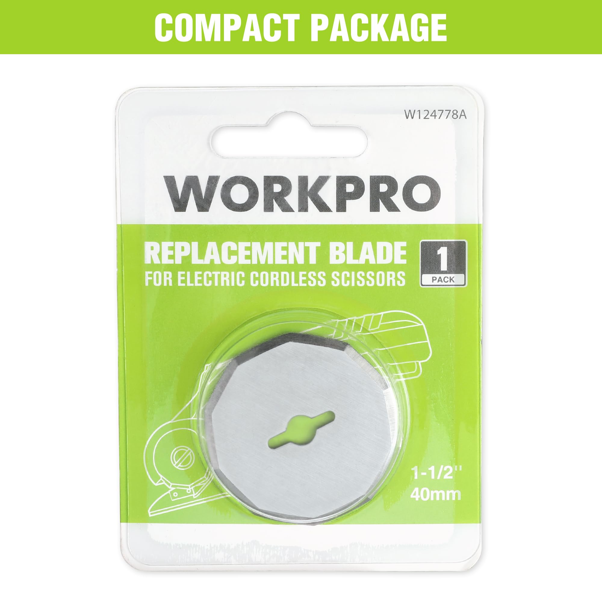 WORKPRO 1 Pack Replacement Rotary Blade, 4V Cordless Electric Scissor Replacement Blades, Fits W125202A