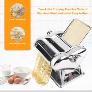 PIAOCAIYIN Dough Sheeter, Commercial Electric Dough Roller, 110V Stainless Steel Electric Noodle Making Pasta Maker, Electric Pasta Machine, Dough Sheeter Machine for Home Restaurant