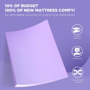 BedsPick Mattress Topper Twin XL Memory Foam, Gel Mattresses Pad Extra Long Twin for Back Pain Relief, 2 Inch Plush College Dorm Bed Cushion for RV, Camp, Couch and Hospital, Purple