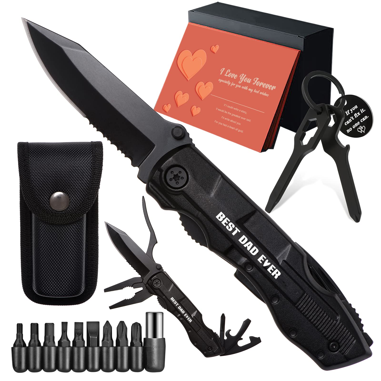 Gifts for Dad from Daughter, Fathers Day Birthday Gifts for Dad, Pocket Knife for Stocking Stuffers, Multitool Gadget for Christmas Dad Gifts, Stocking Stuffers for Dad