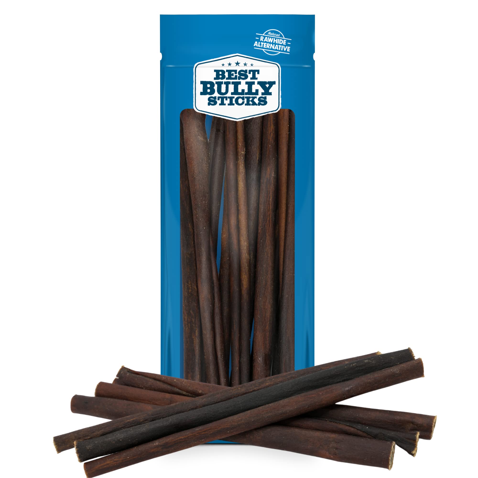 Best Bully Sticks All Natural Peanut Butter Flavor Beef Collagen Sticks - 12 Inch 6 Pack - Long Lasting Limited Ingredient Dog Chew - Supports Healthy Joints, Skin & Coat