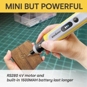 Enventor Mini Cordless Rotary Tool, 4V Power Rotary Tool Kit with 75pcs Accessories, 3-Speed 15000RPM, USB Charging, Multi-Purpose Rotary Tool for Sanding, Polishing, Engraving, Drilling, DIY Crafts