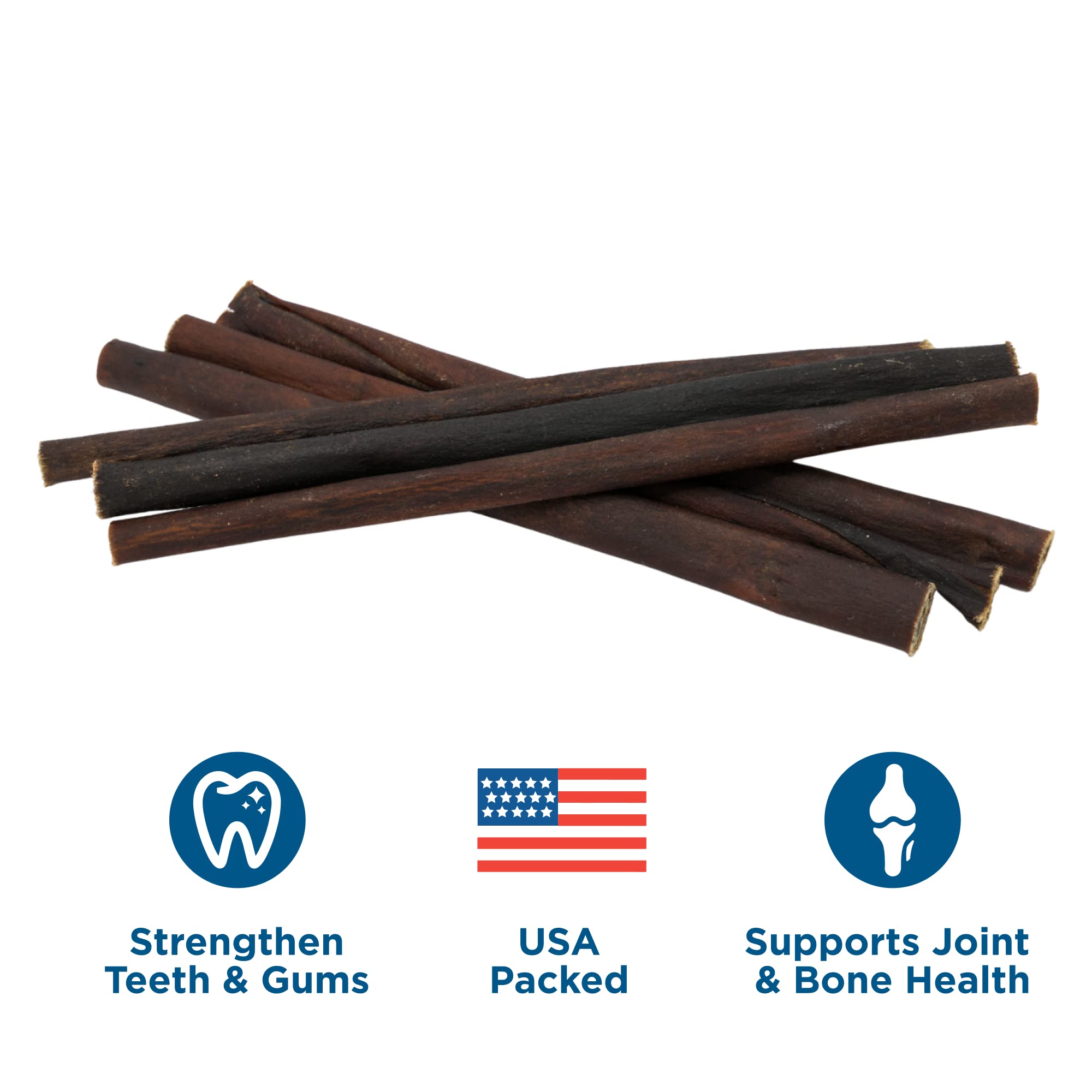 Best Bully Sticks All Natural Peanut Butter Flavor Beef Collagen Sticks - 12 Inch 6 Pack - Long Lasting Limited Ingredient Dog Chew - Supports Healthy Joints, Skin & Coat