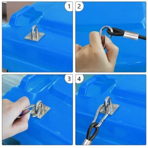 2 Packs Trash Can Lock Heavy Duty Outdoor Garbage Trash Can Lid Lock Rubber Coated Wire Rope to Keep Trash Lid Closed, Prevent Animals from Rummaging