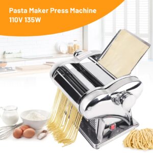 PIAOCAIYIN Dough Sheeter, Commercial Electric Dough Roller, 110V Stainless Steel Electric Noodle Making Pasta Maker, Electric Pasta Machine, Dough Sheeter Machine for Home Restaurant