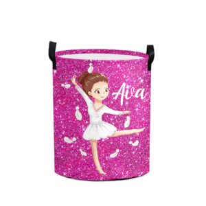 personalized girl dance ballet laundry baskets custom name or text laundry hampers for women man as festival gift