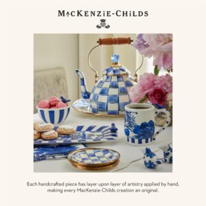 MACKENZIE-CHILDS Royal Check Enamel Canister, Blue-and-White Kitchen Storage Container with Lid, Demi